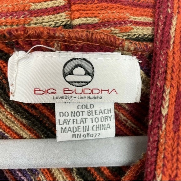 Big Buddha Pancho Sweater Multicolored One size Boho Cowl Neck - Picture 2 of 5